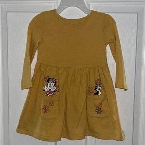 Disney Mustard Dress with Minnie Mouse and Figaro the cat Characters